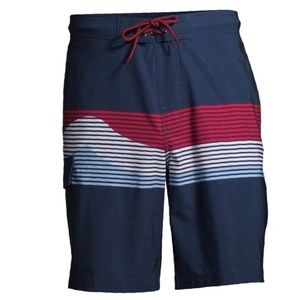 George Men XL Board Shorts Swim Trunks Patriotic USA Red White Blue Striped New